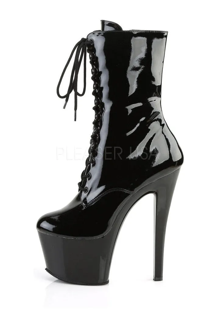 SKY-1020 Platform Boot  | Black Patent