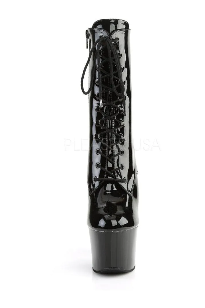 SKY-1020 Platform Boot  | Black Patent