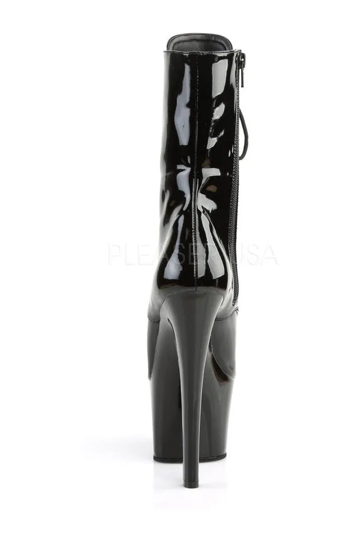 SKY-1020 Platform Boot  | Black Patent
