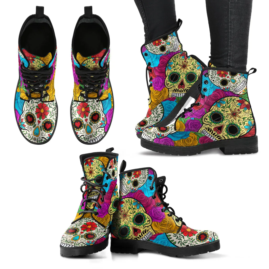 Sugar Skull and Roses - Boots