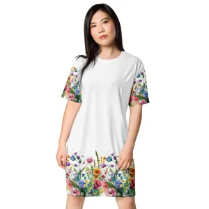 T-shirt dress, Summer Dress, Day Dress, Beach, Lounge, Fun, Flower Dress