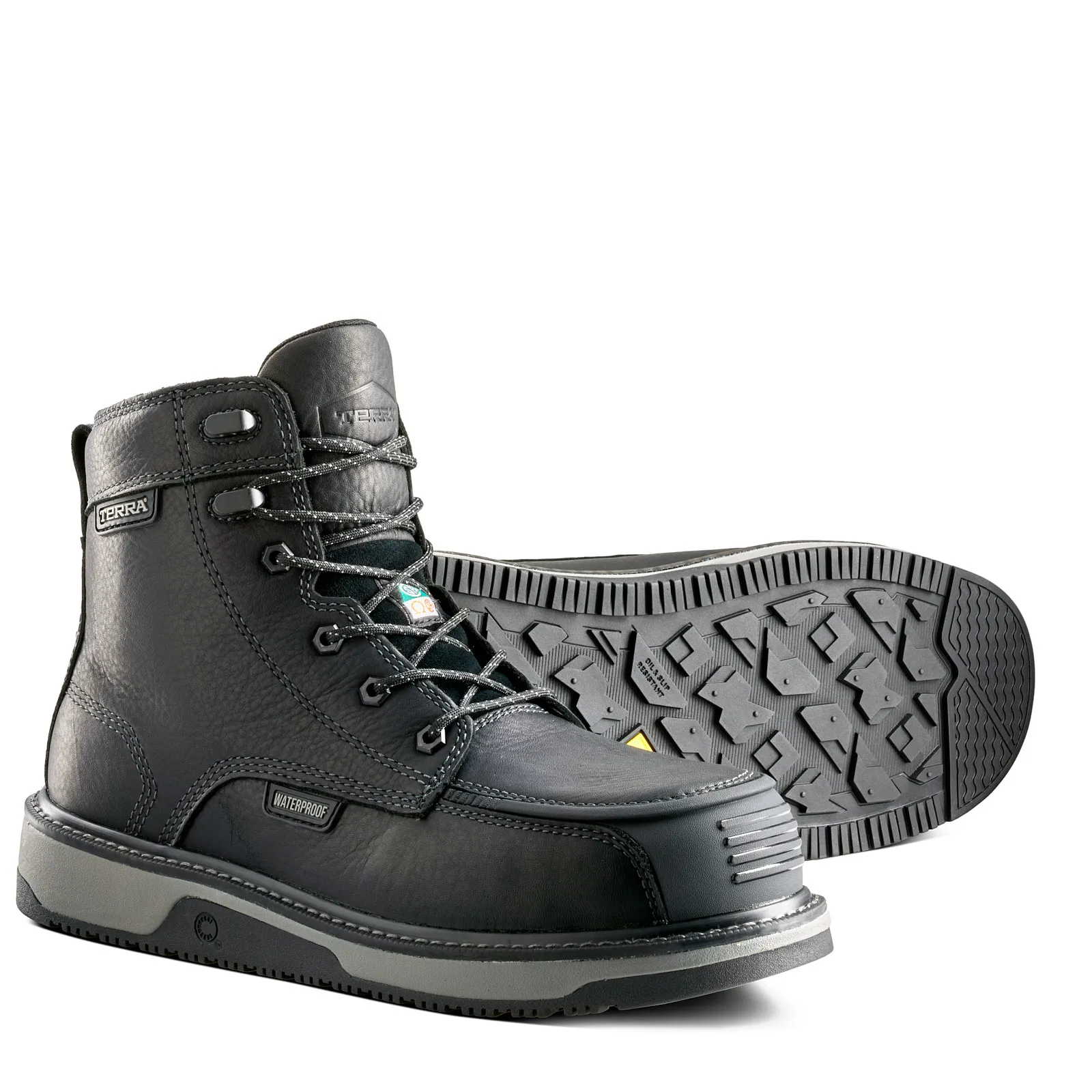 Terra Men's Ironstone 6" Comp Toe WP Safety Work Boot- Black- 839GBK