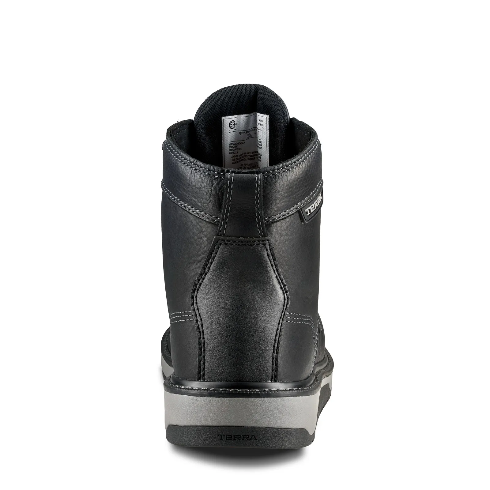 Terra Men's Ironstone 6" Comp Toe WP Safety Work Boot- Black- 839GBK
