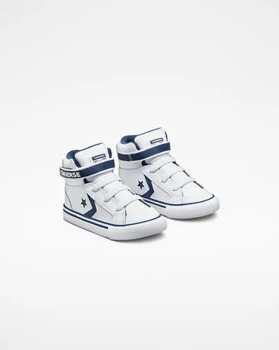 Toddler Pro Blaze Strap Hi - White, Navy & White