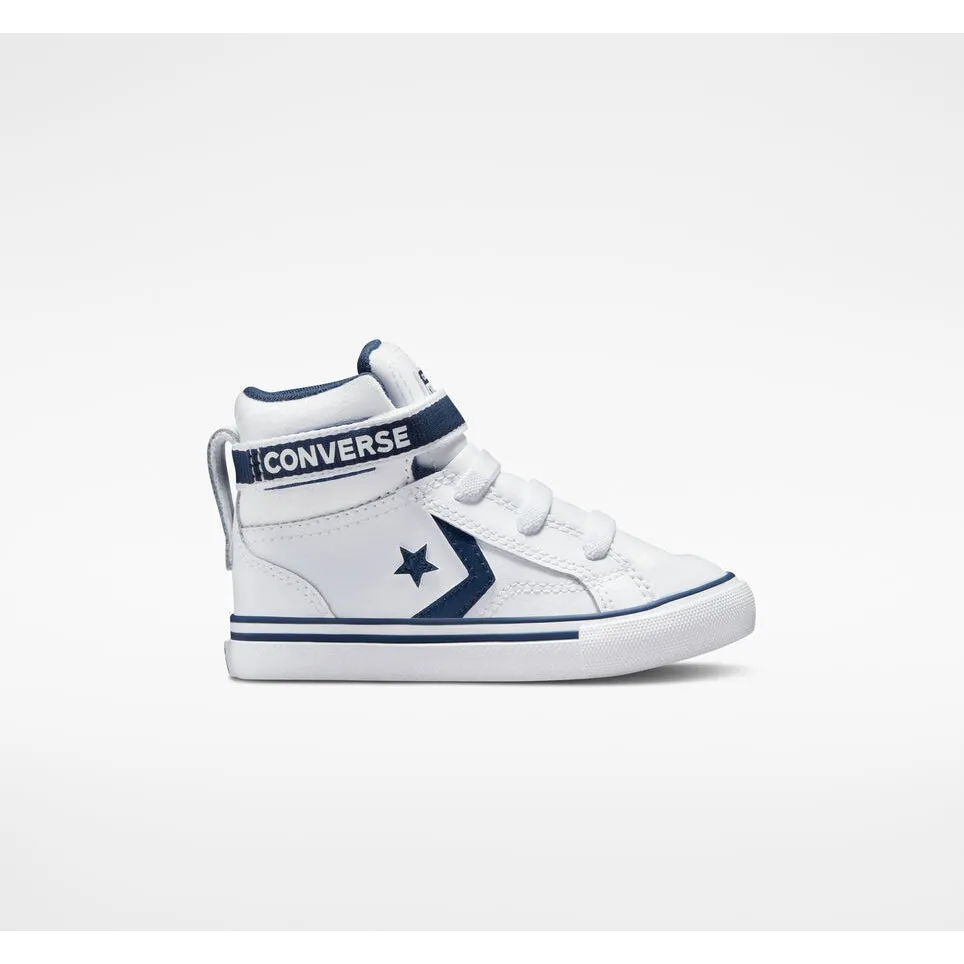 Toddler Pro Blaze Strap Hi - White, Navy & White