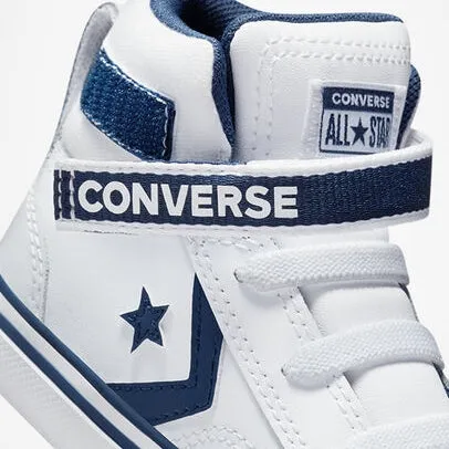 Toddler Pro Blaze Strap Hi - White, Navy & White