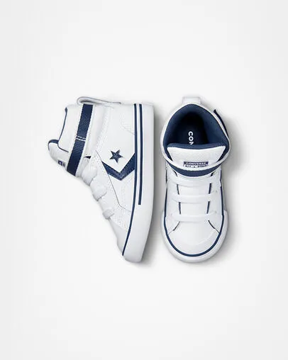 Toddler Pro Blaze Strap Hi - White, Navy & White