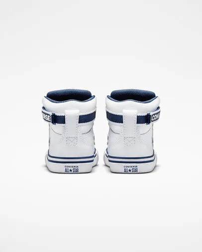 Toddler Pro Blaze Strap Hi - White, Navy & White