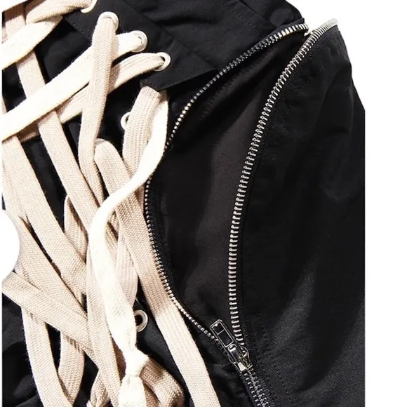 Two TWIN STYLE LACED TIED ROPE DESIGN MINI SKIRT Grunge Goth style Sz XL