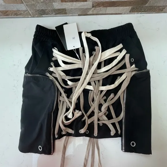 Two TWIN STYLE LACED TIED ROPE DESIGN MINI SKIRT Grunge Goth style Sz XL
