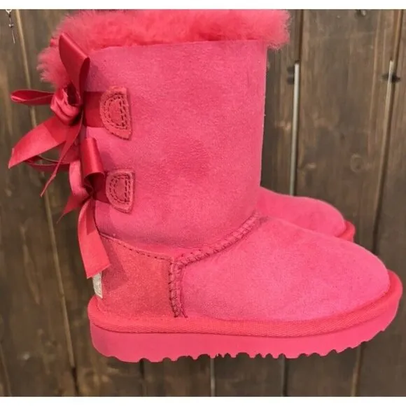 UGG TODDLER SIZE 7 PINK BAILEY BOW BOOTS ADORABLE