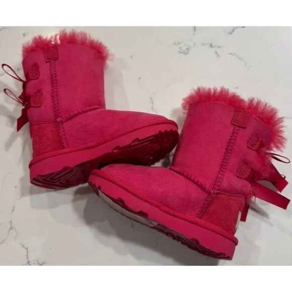 UGG TODDLER SIZE 7 PINK BAILEY BOW BOOTS ADORABLE