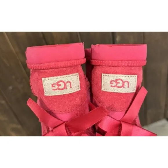 UGG TODDLER SIZE 7 PINK BAILEY BOW BOOTS ADORABLE