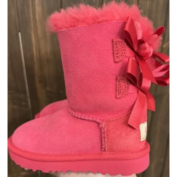 UGG TODDLER SIZE 7 PINK BAILEY BOW BOOTS ADORABLE