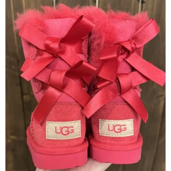 UGG TODDLER SIZE 7 PINK BAILEY BOW BOOTS ADORABLE