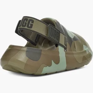 🆕UGGS Kids' Sport Yeah Green Camo Slingback Strap Slide Sandals NIB