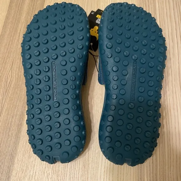 Unisex Under Armour U Rock 3 SL Slide Sandals Teal /Lime M8 / W9.5