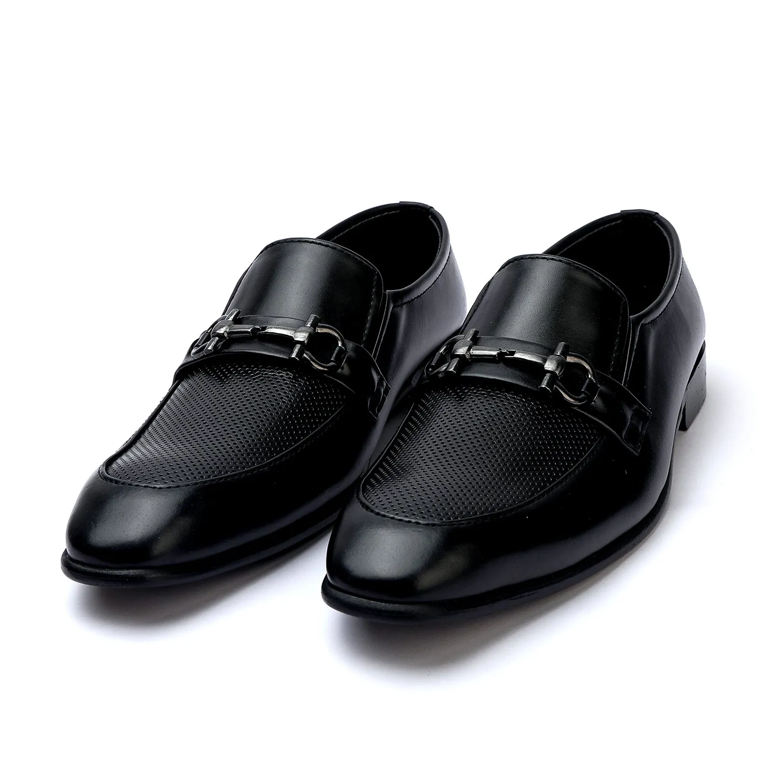 Valuable Perforated Leather - Slip-On Formal Loafers - Black