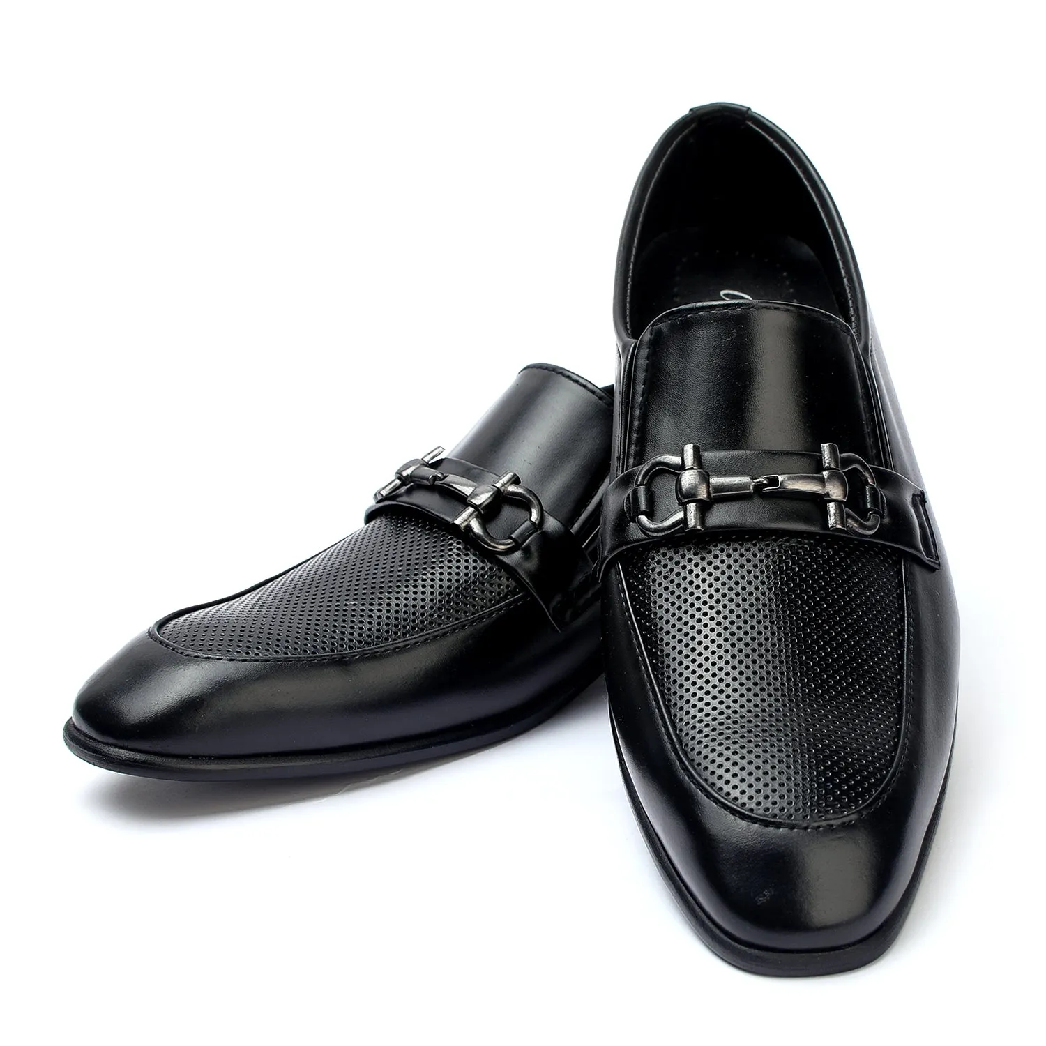Valuable Perforated Leather - Slip-On Formal Loafers - Black