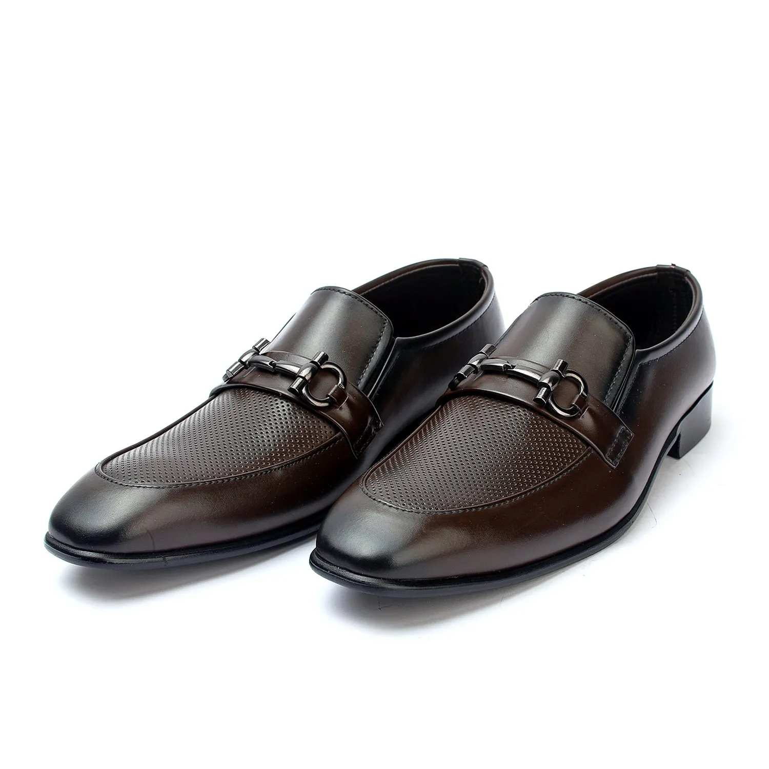 Valuable Perforated Leather - Slip-On Formal Loafers - Brown