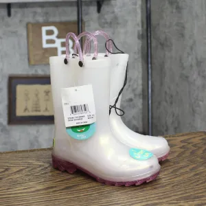 Western Chief Toddler Girls Viola Light-Up Glitter Rain Boots White / Purple 10