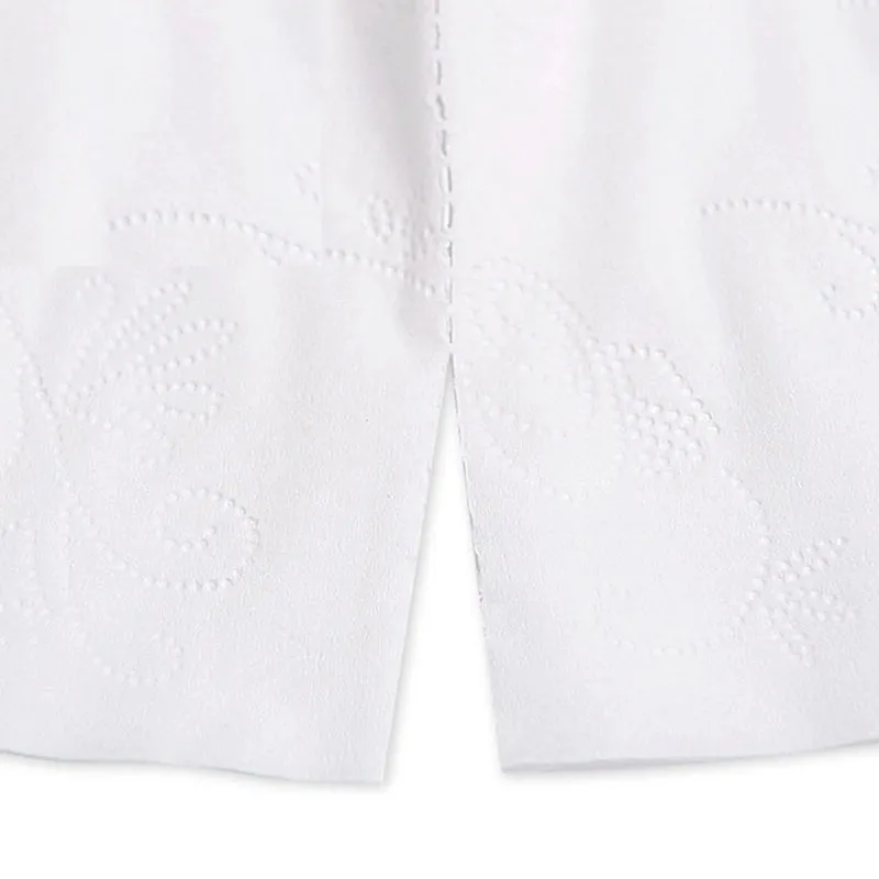 White toilet paper for household use