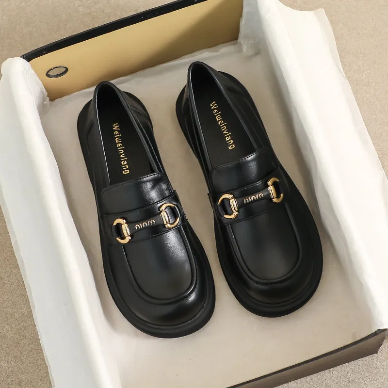Women Stylish Minimalist Leather Casual Loafers
