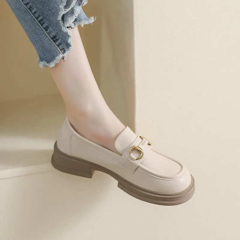 Women Stylish Minimalist Leather Casual Loafers