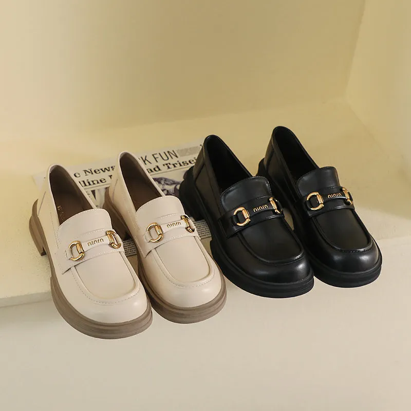 Women Stylish Minimalist Leather Casual Loafers
