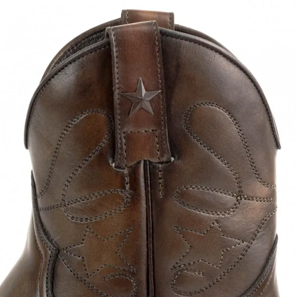 Women's Cowboy Boots or Ankle Boots Handcrafted Brown Leather 2374 Texanas