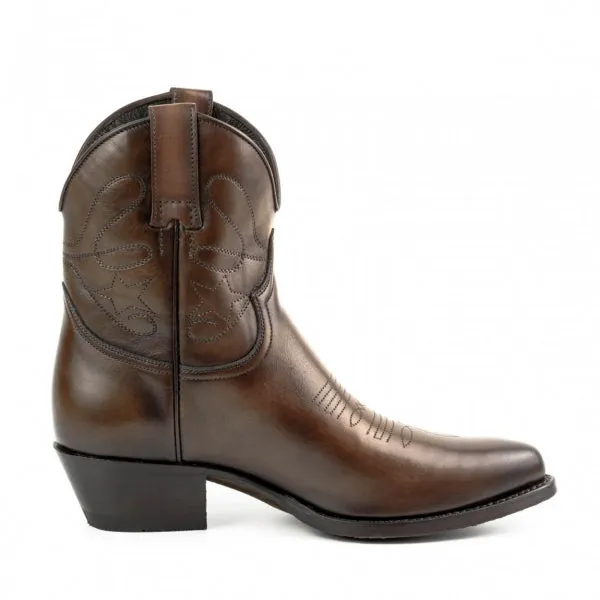 Women's Cowboy Boots or Ankle Boots Handcrafted Brown Leather 2374 Texanas