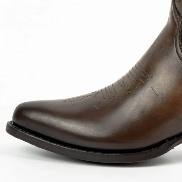 Women's Cowboy Boots or Ankle Boots Handcrafted Brown Leather 2374 Texanas