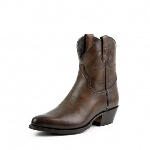 Women's Cowboy Boots or Ankle Boots Handcrafted Brown Leather 2374 Texanas