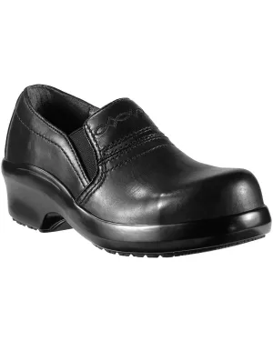 Women's Expert Safety Clog Slip-On Shoes - Composite Toe - Black - 10011976