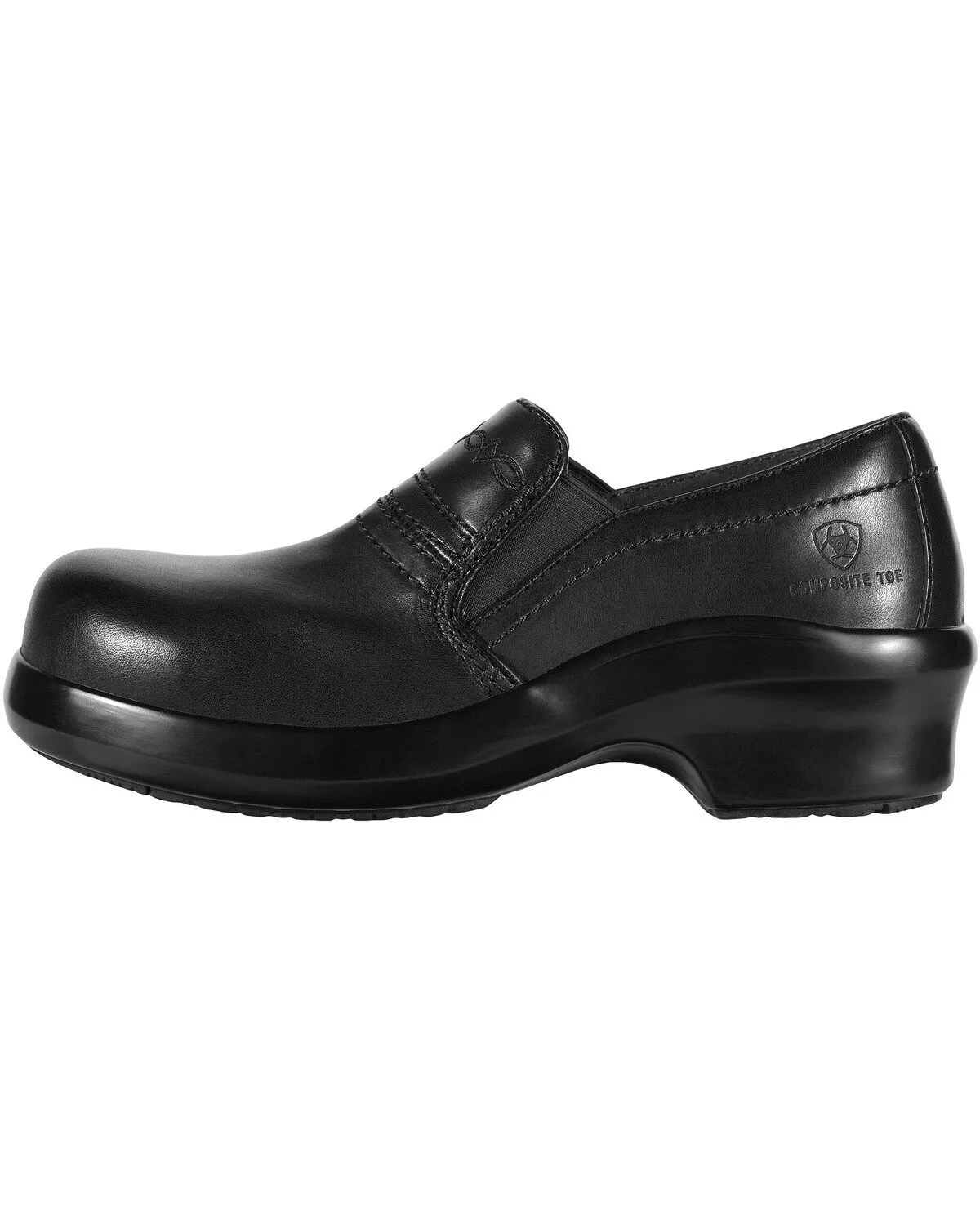 Women's Expert Safety Clog Slip-On Shoes - Composite Toe - Black - 10011976